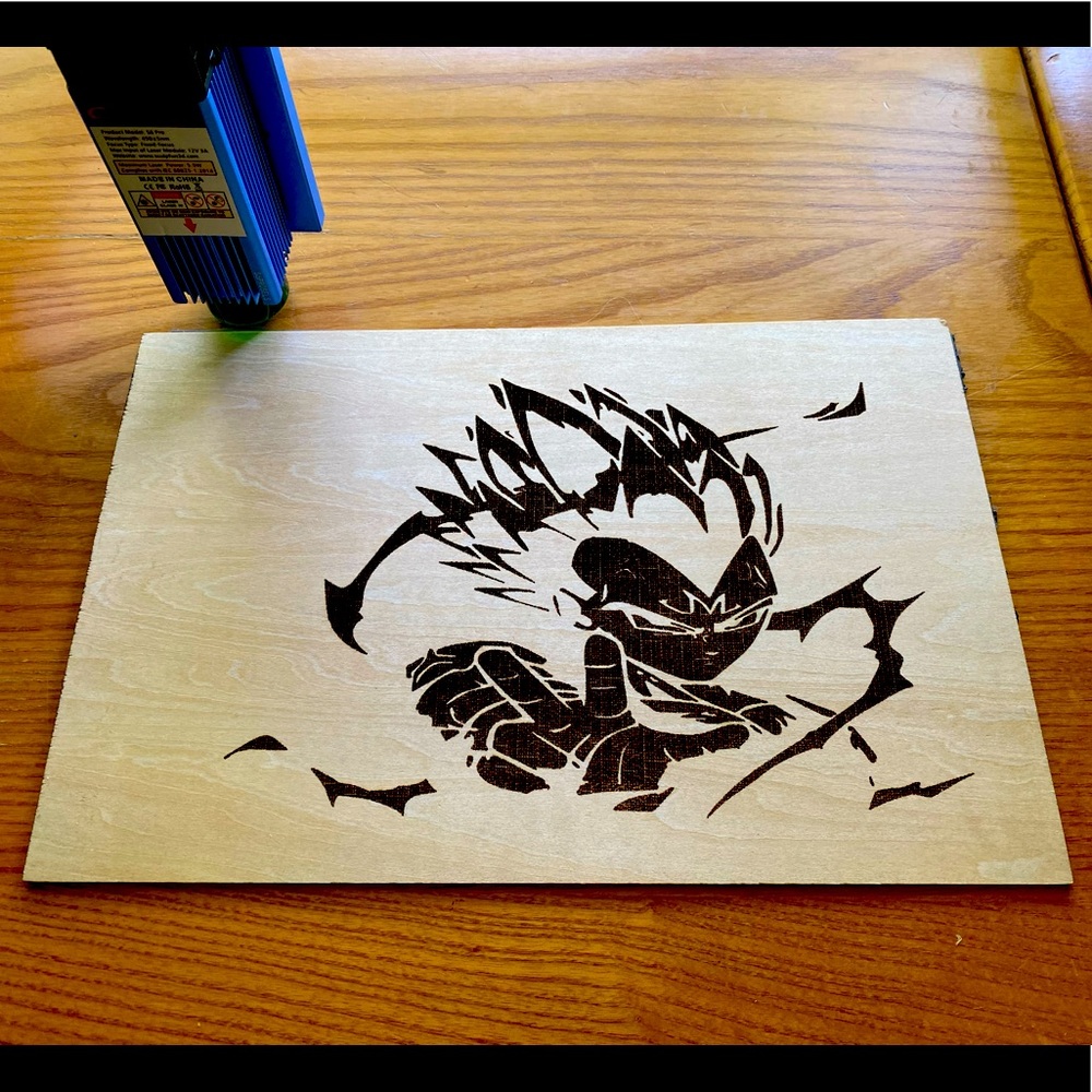 Dragon ball Z laser engraved plywood